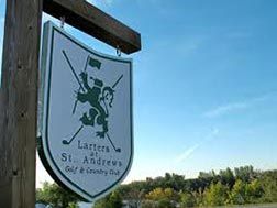 view of golf course sign